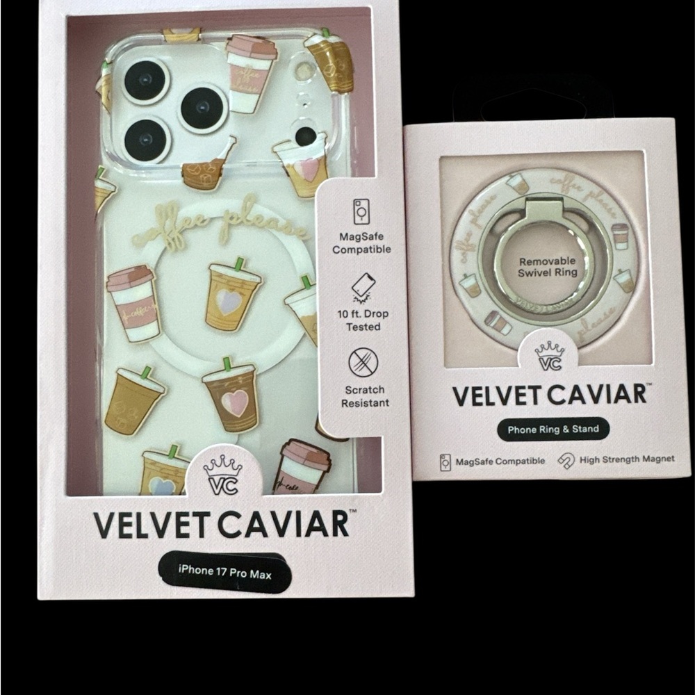Velvet Caviar iPhone Case and Ring Holder in White, Pink, Brown, Gold